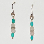 Turquoise and Rose Quartz Dangle Earrings
